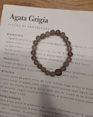 bracciale zodiac agata grigia
