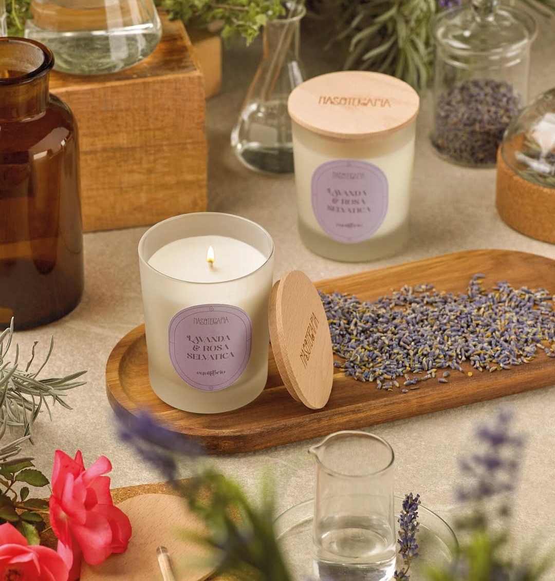 candela lavanda e rosa selvatica 180 g candela lavanda e rosa selvatica 180 g