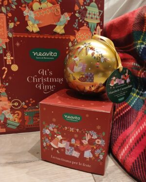 palla di natale con 8 filtri infuso mandorle caramellate